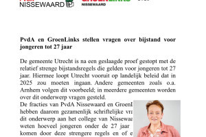 PvdA en GroenLinks stellen vragen over bijstand voor jongeren tot 27 jaar